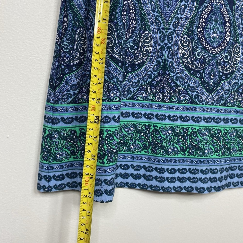 Lucky Brand Tee Shirt Dress Womens Plus Size 1X Blue/Green Paisley Print - Picture 7 of 11